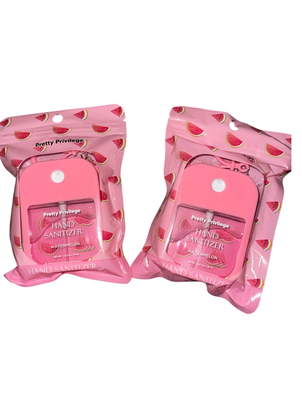 WATERMELON HAND SANITIZER SPRAYS BAG CHARMS SET OF 2